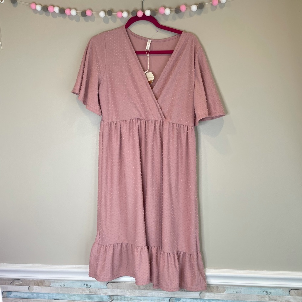 Pink blush dress women’s medium maternity